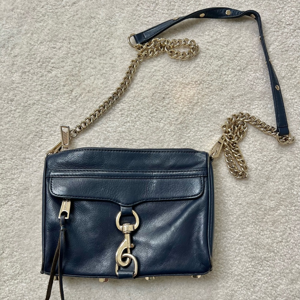 Navy Rebecca Minkoff mini MAC bag